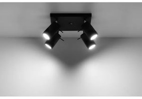 Sollux SL.0094 - Bodové svietidlo RING 4 4xGU10/10W/230V čierna