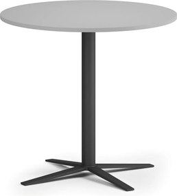 Konferenčný stolík AURA, priemer 60 cm, čierna podnož, sivá