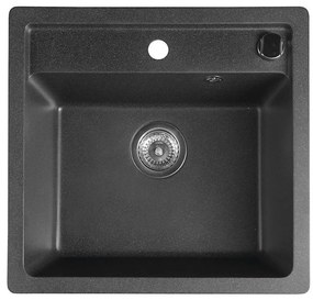 Sapho - Kuchynský drez 53x50 cm granit/čierny