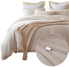 SATÉNOVÉ OBLIEČKY SATINLOVE EXCLUSIVE CIZGILI 200X220 CM, 2KS 70X80 CM SVETLOHNEDÉ