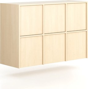 Nadstavba pre skrine FRAME, 6x dvere, 1299 x 450 x 854 mm, PUSH-lock, breza
