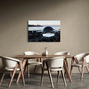 Obraz sklenené gule na skale (90x60 cm)