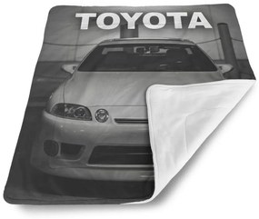 Sablio Deka pre bábätko Biele športové auto - 80x100 cm