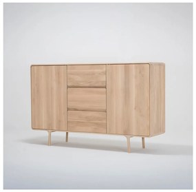 Komoda z masívneho dubového dreva s 3 zásuvkami Gazzda Fawn, šírka 180 cm