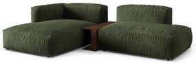 Zelená zamatová modulárna rohová pohovka (ľavý roh/s leňoškou) Martina – Micadoni