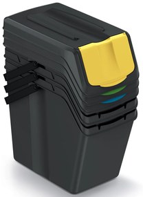 Odpadkový kôš na triedený odpad (3 ks) ISWB25S3 25 l - čierna / kombinácia farieb