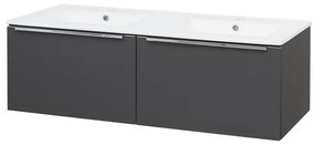 Mereo Mereo, Mailo, kúpeľňová skrinka s keramickým umývadlom 121 cm, chrómové madlo, MER-CN538