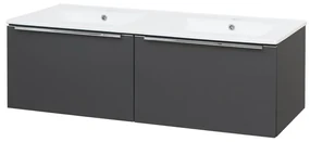 Mereo Mereo, Mailo, kúpeľňová skrinka s keramickým umývadlom 121 cm, chrómové madlo, MER-CN538