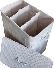 TRENDIE Bambusový kôš na prádlo 150l biely + DARČEK