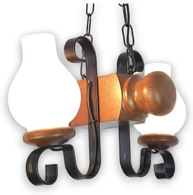 Brilagi - Luster na reťazi RUSTIC 2xE14/40W/230V buk/orech