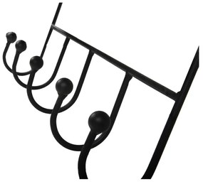 Čierny kovový nástenný vešiak s poličkou 42 cm Almeria – Garden Pleasure