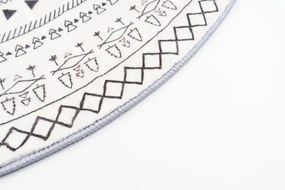 Protišmykový koberec NOVO krémový / čierny kruh