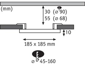 Paulmann 92389 - LED/17W IP44 Kúpeľňové podhľadové svietidlo VARIFIT 230V