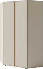 Rohová šatníková skriňa Lucky, béžová/olejovaný dub%