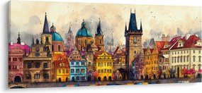 Obraz - Jeseň v maľovanom meste (120x50 cm)