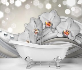 Gario Fototapeta Orchidey a vlny Materiál: Vliesová, Rozmery: 250 x 175 cm