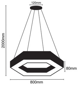 LED Luster na lanku LED/40W/230V 4000K pr. 80 cm