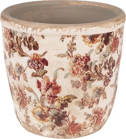 Béžový keramický obal na kvetináč s kvetmi Flovia S - Ø 13*13 cm