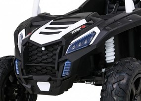 Ramiz Detská bugina ATV Strong Racing pre 2 deti biela + bezkefkový motor + nafukovacie kolesá + zvuky + LED