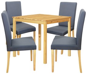 Jedálenský stôl 8842 lak + 4 stoličky PRIMA 3038 sivá/svetlé nohy