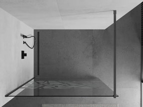 Mexen Kioto, sprchová zástena Walk-In 80 x 200 cm, 8mm číre sklo biely vzor, grafitový profil, 800-080-101-66-85
