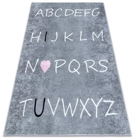 Detský koberec JUNIOR 52106.801 abeceda, sivý