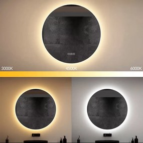 Rea Round, okrúhle LED zrkadlo s ryhovaným rámom 60 cm + bluetooth, HOM-06509