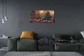 Obraz na plátne Darčeky Vianočný strom dekorácie dosky 140x70 cm