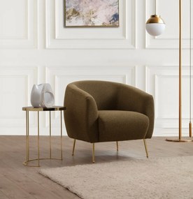 Moderné kreslo Esessy, 70 x 82 cm - khaki
