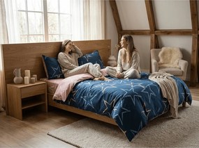 Mikroflanelové obliečky STARMISS tmavomodré Rozmer obliečky: 70 x 90 cm | 140 x 200 cm