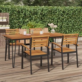 Záhradný stôl so sponkovými nohami 180x90x75 cm akáciový masív 319521