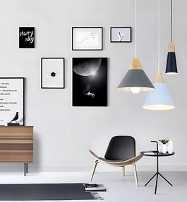 Toolight Toolight, stropné svietidlo 1xE27, SCANDI C, čierna matná-hnedá, OSW-00104