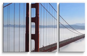 Sablio Obraz - 3-dílný Golden Gate v hmle - 120x80 cm