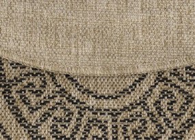 Koberce Breno Kusový koberec COMILLA kruh 887 Black , béžová,120 x 120 cm