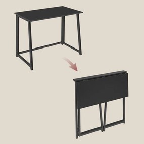Sada do pracovne ZARIMO stôl 80x40 cm, čierna + kreslo AVOLA VELVET, horčicové
