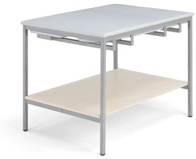 Žehliaci stôl, 1200x900x850 mm, breza, strieborná
