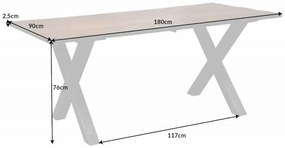 Jedálenský stôl Barracuda s ohnutým X rámom 180cm