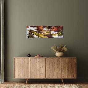 Obraz - Príchod jari (s hodinami) (90x30 cm)
