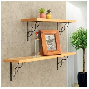 Polica na stenu s konzolou Luna 75 cm DUB