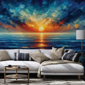 Fototapeta dramatický západ slnka nad oceánom