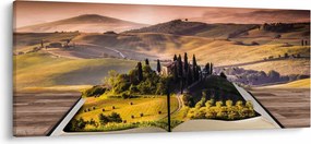 Obraz krajiny v knihe (120x50 cm)