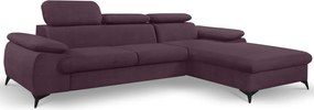 Rohová sedacia súprava Scala, hroznová ružovo-fialová látka, pravý roh