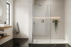 Bezrámová sprchová zastena REA FLEXI 120 cm, chróm/transparent - bez vaničky