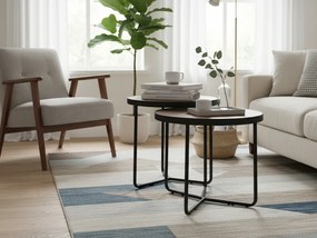 Odkladacie stolíky PENELOPE sada 2 ks Ø 50 cm, dekor orech