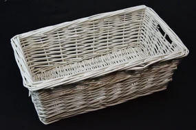 Prútená zásuvka biela Rozvin rolety: 48x32, v. 17 cm