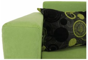 Tempo Kondela Rozkladacie kreslo, zelená/béžová, ľavá, KUBOŠ