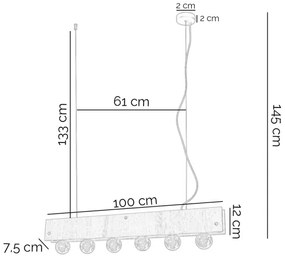 ONLI - Luster na lanku ARGO 6xE27/22W/230V šedá