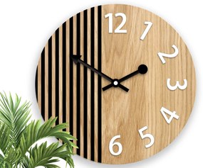 Dřevěné nástěnné hodiny Londyn 33 cm bílé/černé