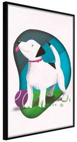 Artgeist Plagát - Dog and Ball [Poster] Veľkosť: 30x45, Verzia: Zlatý rám