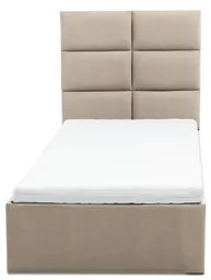 Čalouněná postel TORES s matrací rozměr 90x200 cm Béžová Pěnová matrace